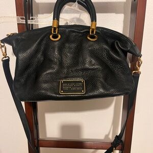 Marc Jacobs Black and Gold Satchel with Luxurious Leather